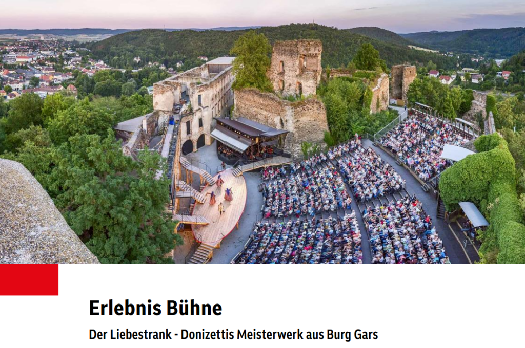 Erlebnis Bühne, Photcredit: ORF/Burg Gars/Reinhard Podolsky